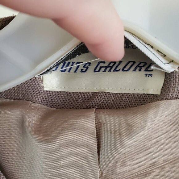 Vintage 80s Jacobson’s Skirt Suit Set Size M Taupe Cream Minimalist Power Suit - Picture 4 of 12